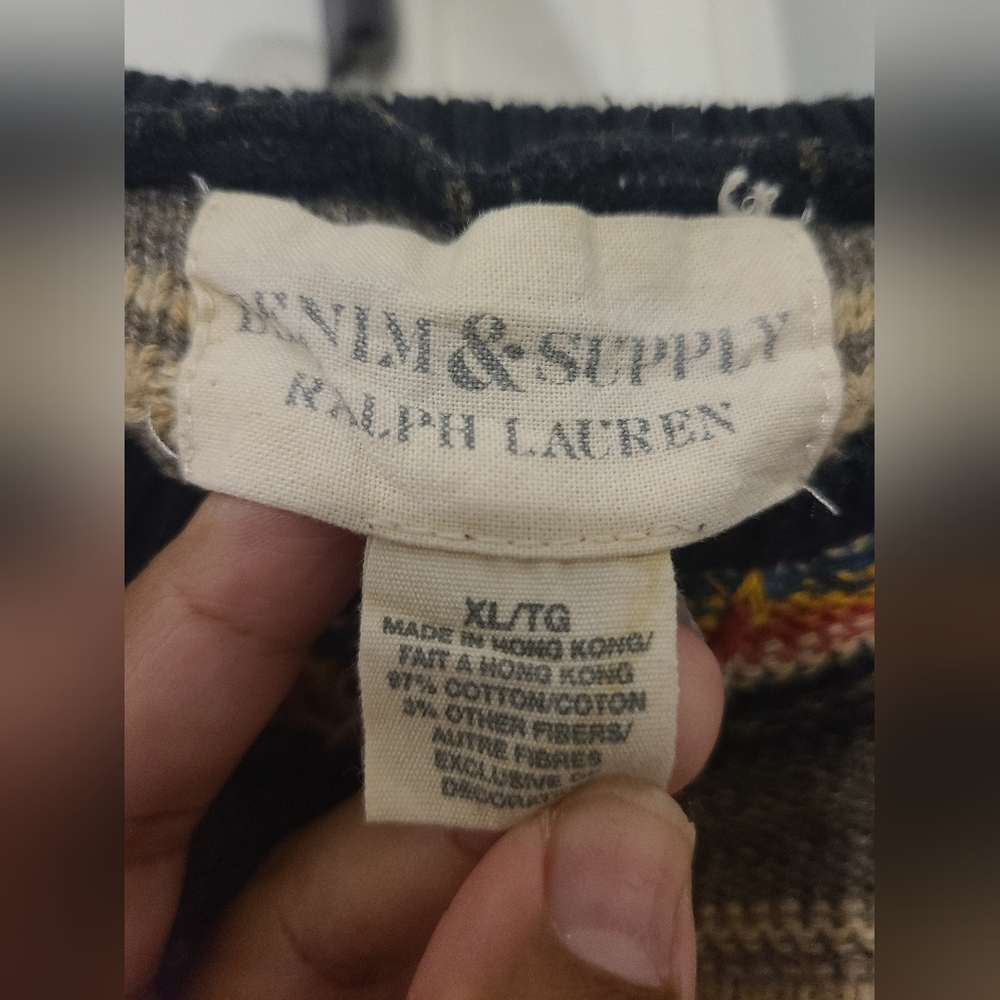 Ralph Lauren Denim & Supply Southwestern Striped Knit Henley Top - Size XL - Picture 4 of 8